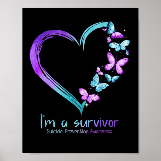 Butterfly Heart I'm a Survivor Suicide Prevention Poster (Voorkant)