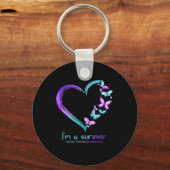 Butterfly Heart Im A Survivor Suicide Prevention  Sleutelhanger (Voorkant)