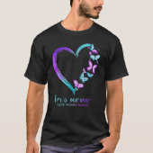 Butterfly Heart I'm a Survivor Suicide Prevention T-shirt (Voorkant)