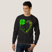 Butterfly Heart Leaf Irish St Patrick Day Clover H Trui (Voorkant volledig)