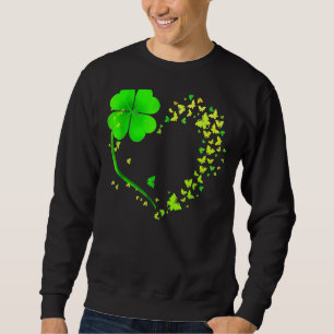 Butterfly Heart Leaf Irish St Patrick Day Clover H Trui