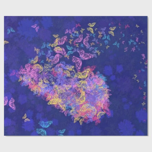 Butterfly Heart - Love - Cadeaupapier (Vlak)