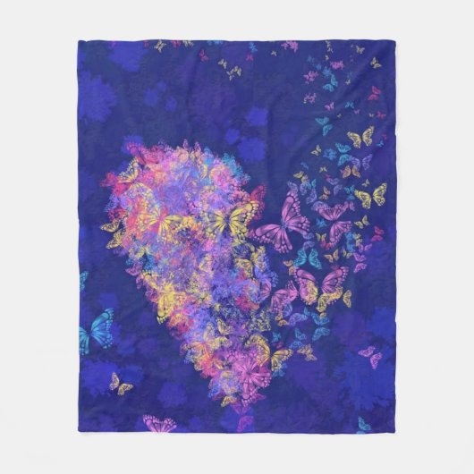 Butterfly Heart - Love Fleece Deken (Voorkant)