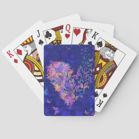 Butterfly Heart - Love - Pokerkaarten (Achterkant)