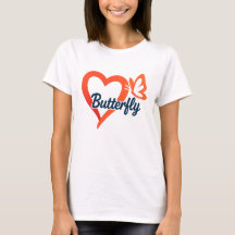 Butterfly Heart Love | Romantische vrouwen T-shirt