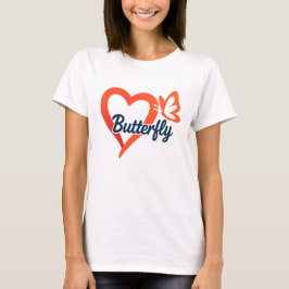 Butterfly Heart Love | Romantische vrouwen T-shirt