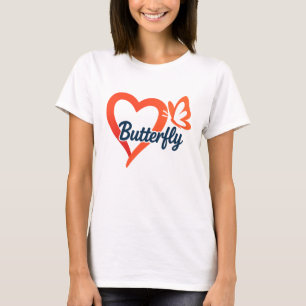 Butterfly Heart Love   Romantische vrouwen T-shirt