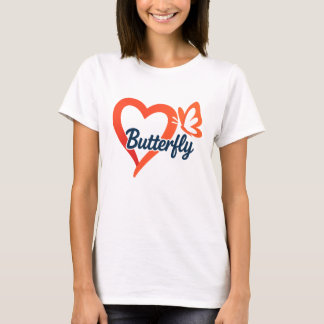 Butterfly Heart Love | Romantische vrouwen T-shirt