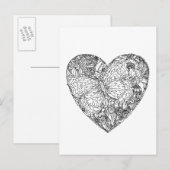 Butterfly Heart Patroon Briefkaart (Voorkant / Achterkant)