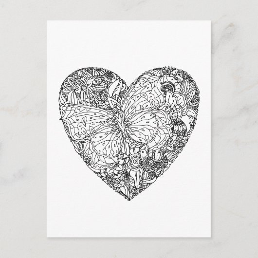 Butterfly Heart Patroon Briefkaart (Voorkant)