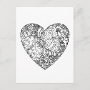 Butterfly Heart Patroon Briefkaart