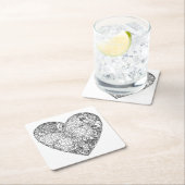 Butterfly Heart Patroon Kartonnen Onderzetters (Insitu)