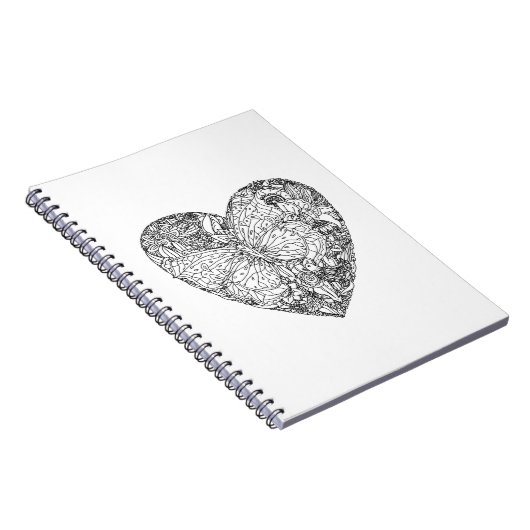 Butterfly Heart Patroon Notitieboek (Rechterzijde)