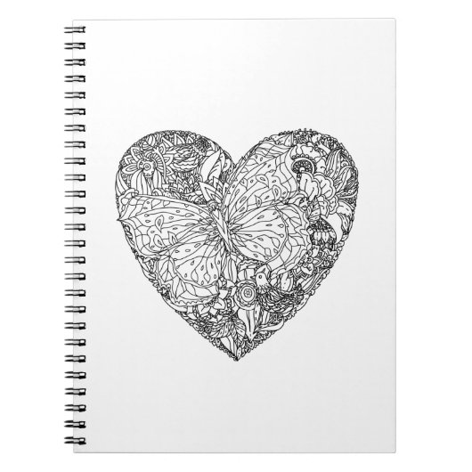 Butterfly Heart Patroon Notitieboek (Voorkant)