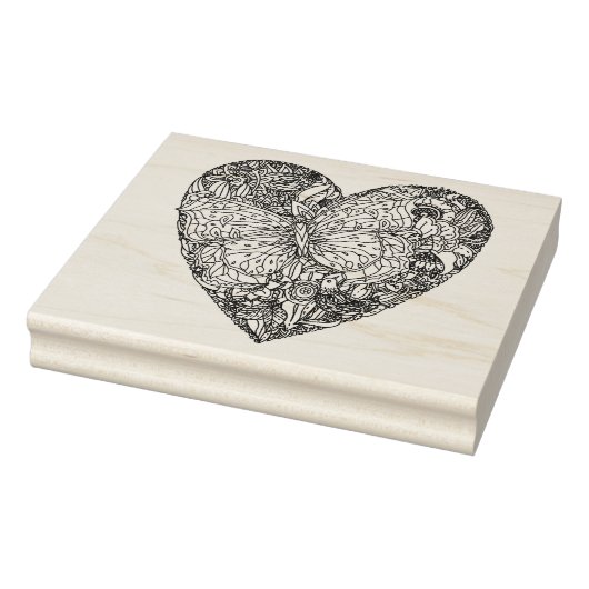 Butterfly Heart Patroon Rubberstempel (Stempel)