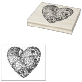 Butterfly Heart Patroon Rubberstempel (Gestempeld)