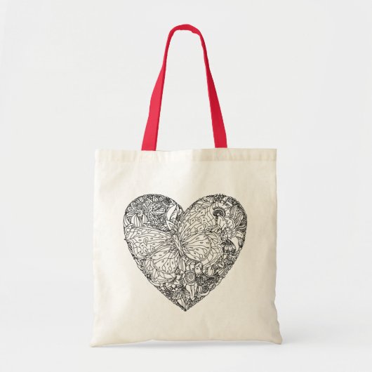 Butterfly Heart Patroon Tote Bag (Voorkant)