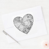 Butterfly Heart Patroon Vierkante Sticker (Envelop)