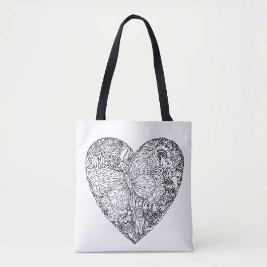 Butterfly Heart Pattern 2 Tote Bag (Voorkant)