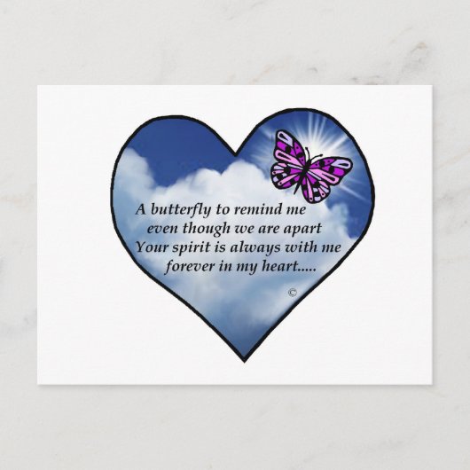 Butterfly Heart Poem Briefkaart (Voorkant)