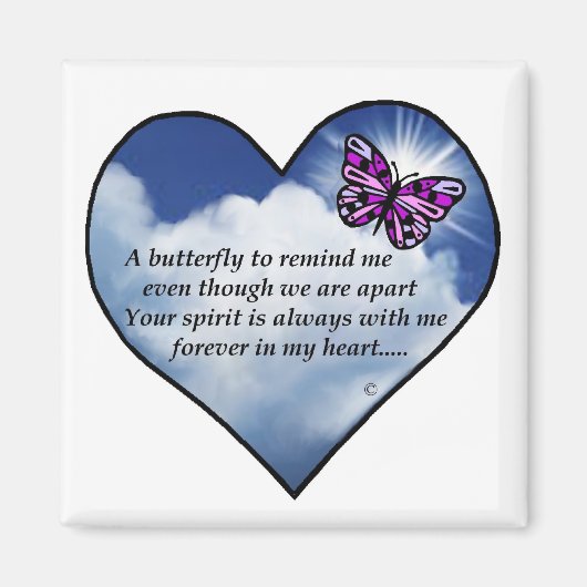 Butterfly Heart Poem Magneet (Voorkant)