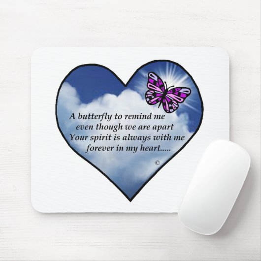 Butterfly Heart Poem Muismat (Met muis)