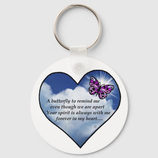 Butterfly Heart Poem Sleutelhanger (Voorkant)