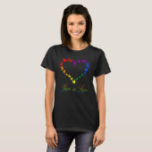 Butterfly Heart Rainbow Love is Love LGBT Gay Lesb T-shirt (Voorkant volledig)