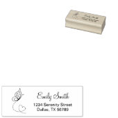 Butterfly Heart Return-adres Rubberstempel (Gestempeld)