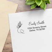 Butterfly Heart Return-adres Rubberstempel
