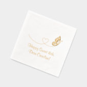 Butterfly Heart Sweet 16e Verjaardag Folie Servetten (Links)