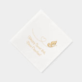 Butterfly Heart Sweet 16e Verjaardag Folie Servetten (Rechts)