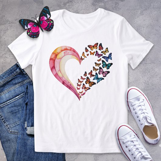 Butterfly Heart Waterverf Shirt