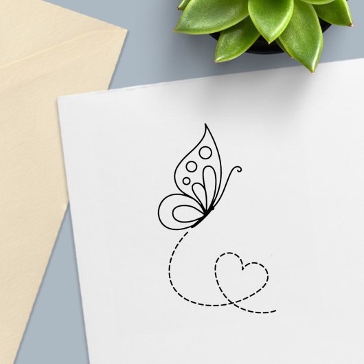 Butterfly Heart Zelfinktende Stempel