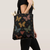 Butterfly Hearts Custom Name Tote Bag (Dichtbij)
