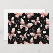 Butterfly Hearts Design Briefkaart (Voorkant / Achterkant)