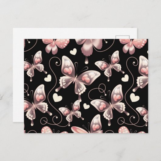 Butterfly Hearts Design Briefkaart (Voorkant / Achterkant)