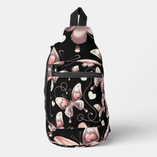 Butterfly Hearts Design Sling Bag