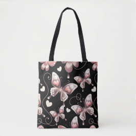 Butterfly Hearts Shopping Errand Canvas tas