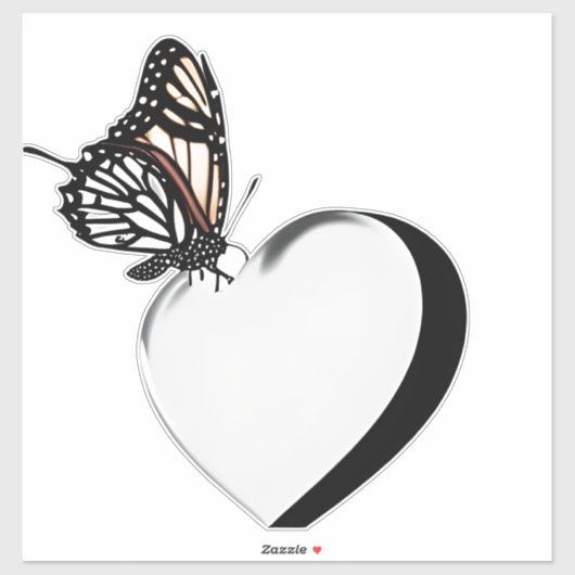 Butterfly Hearts Sticker (Vel)