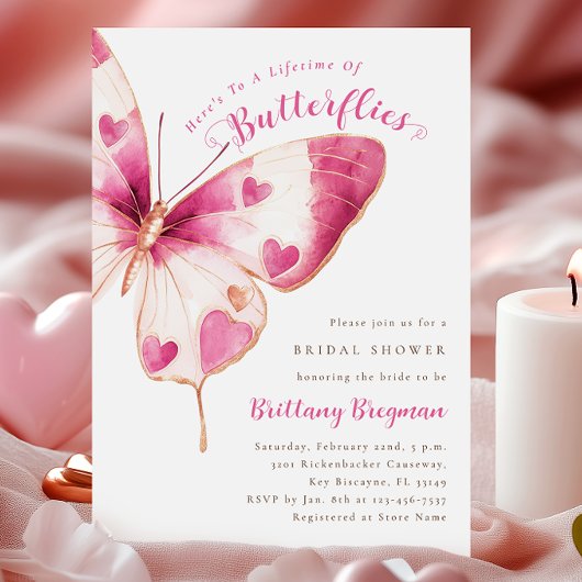 Butterfly Hearts-Vrijgezellenfeest Kaart