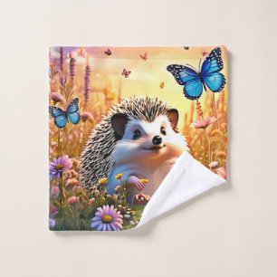 Butterfly Hedgehog Art Bad Handdoek
