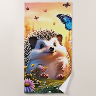 Butterfly Hedgehog Art Strandlaken