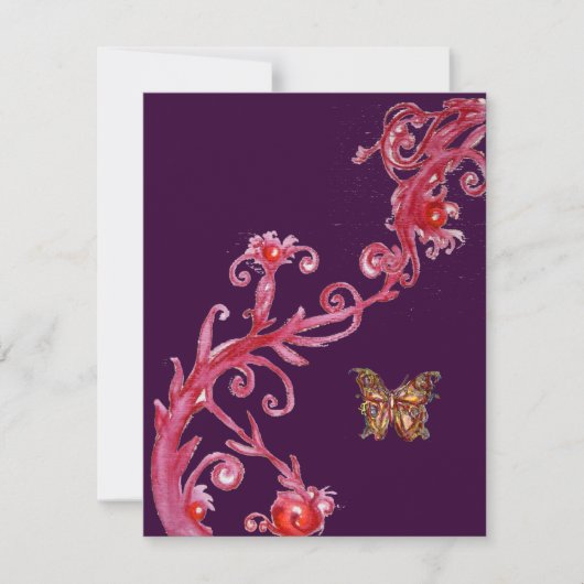 BUTTERFLY, helder rood licht oranje Kaart (Voorkant)