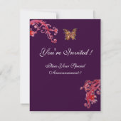 BUTTERFLY, helder rood licht oranje Kaart (Achterkant)