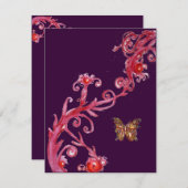 BUTTERFLY, helder rood licht oranje Kaart (Voorkant / Achterkant)