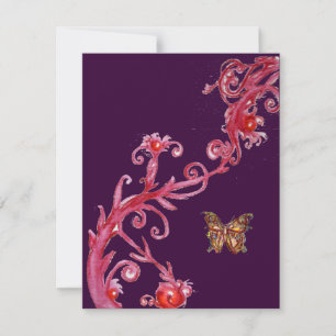 BUTTERFLY, helder rood licht oranje Kaart