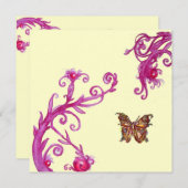 BUTTERFLY, helder roze wit Kaart (Voorkant / Achterkant)