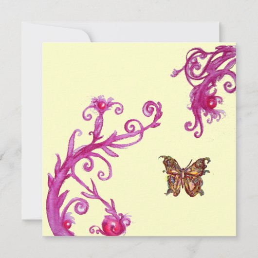 BUTTERFLY, helder roze wit Kaart (Voorkant)