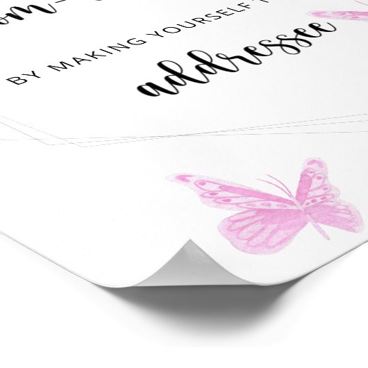 Butterfly Help de Bezige Mam-to-Be Poster (Hoek)